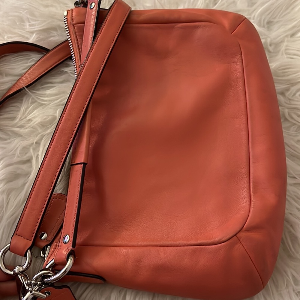 Coach Tangerine Leather Shoulder Bag - Picture 11 of 12